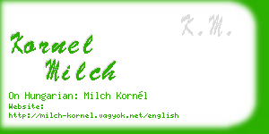 kornel milch business card
